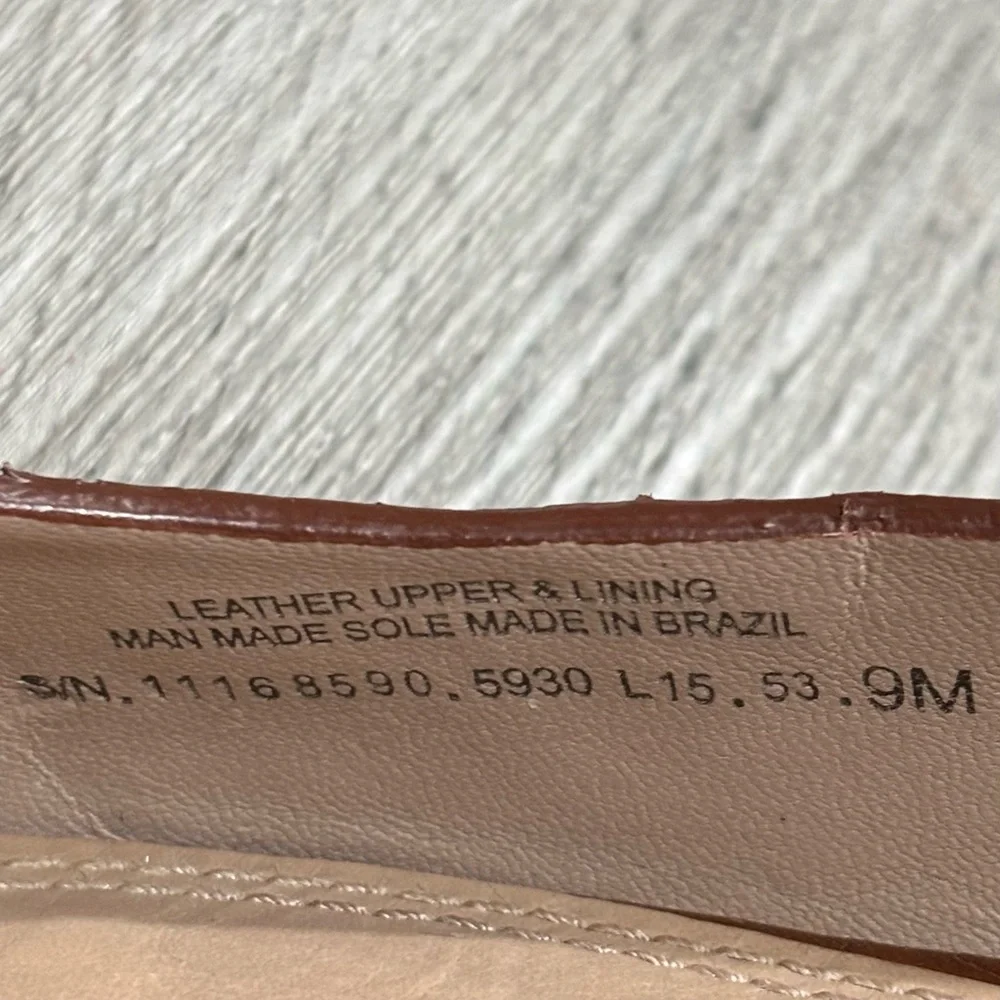 Tory Burch Lowell 2 Snakeskin-Embossed Leather Flats Brown - Size 9M, GUC - Picture 9 of 10